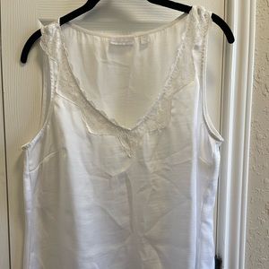 New York & Company white blouse with lace